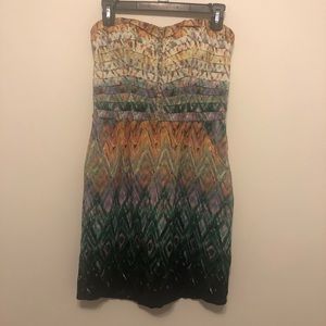 charlie jade Strapless Watercolor Dress w/pockets